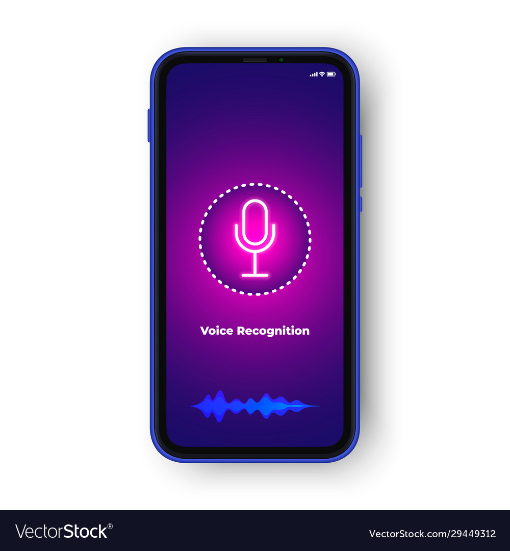 Voice recognition or assistant ui design vector image Voice recognition or assistant ui design