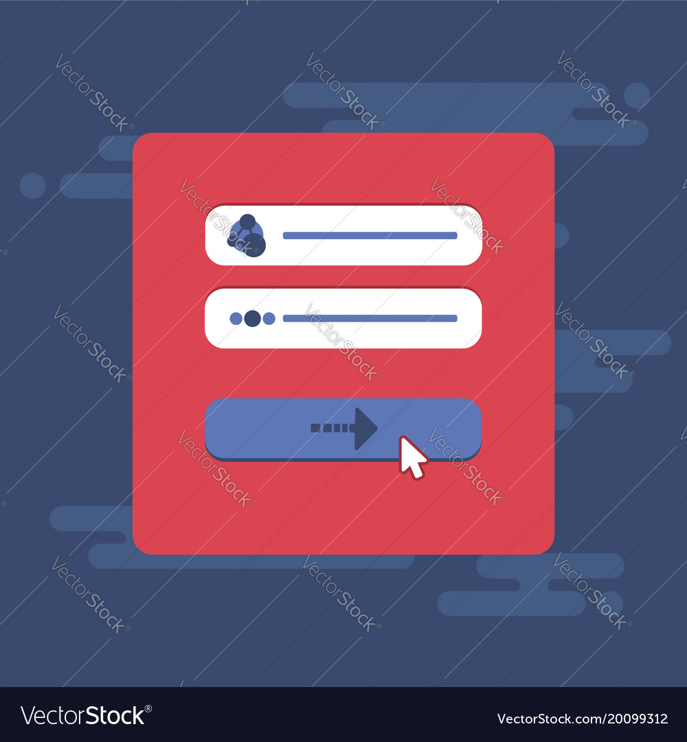 Web template of computer login form