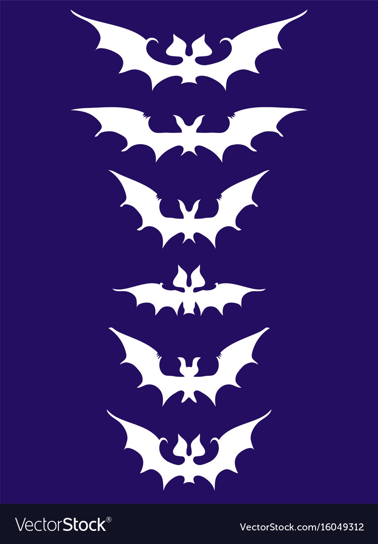 White silhouettes of bats