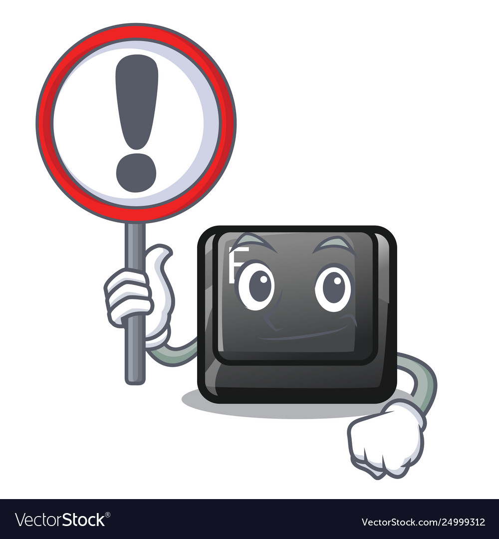 With sign button e isolated character Vector Image With sign button e isolated character
