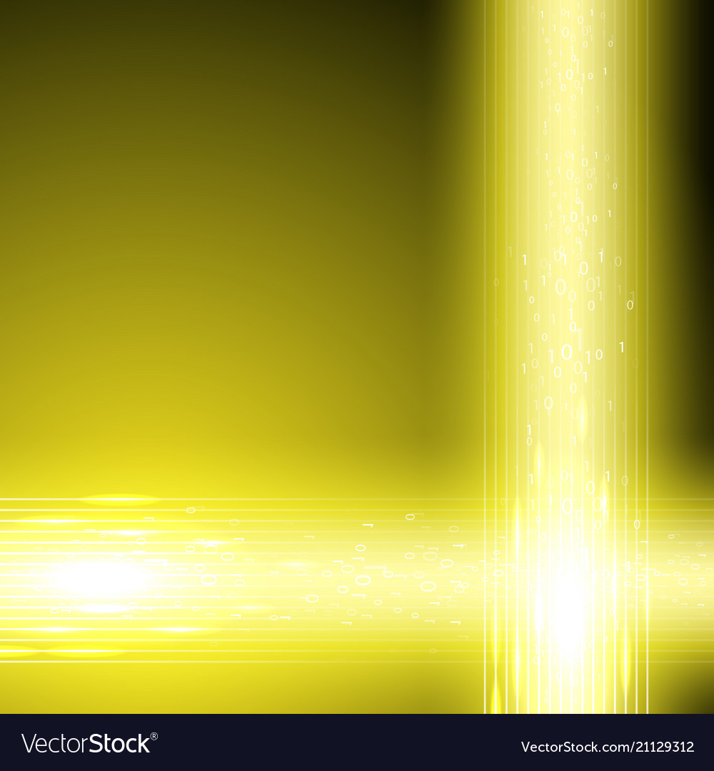 Yellow background with stream of binary code vector image Yellow background with stream of binary code