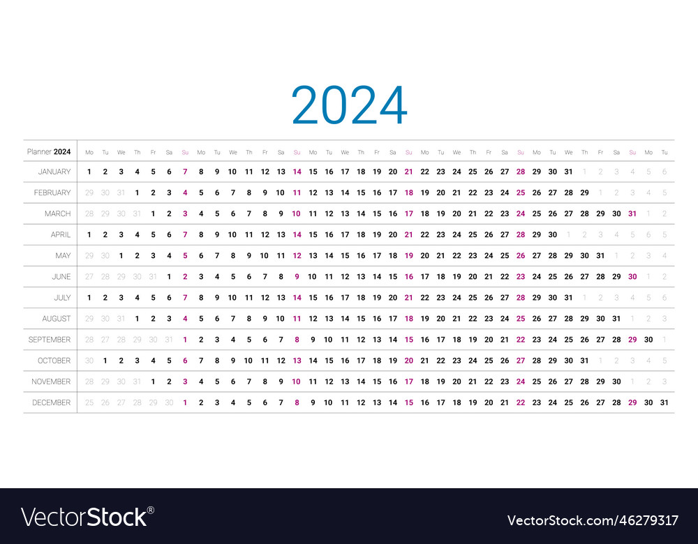 2024 Wandkalender Jahresplaner Veranstalter