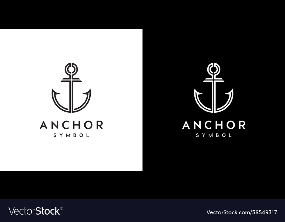 Anchor nautical marine seal logo design