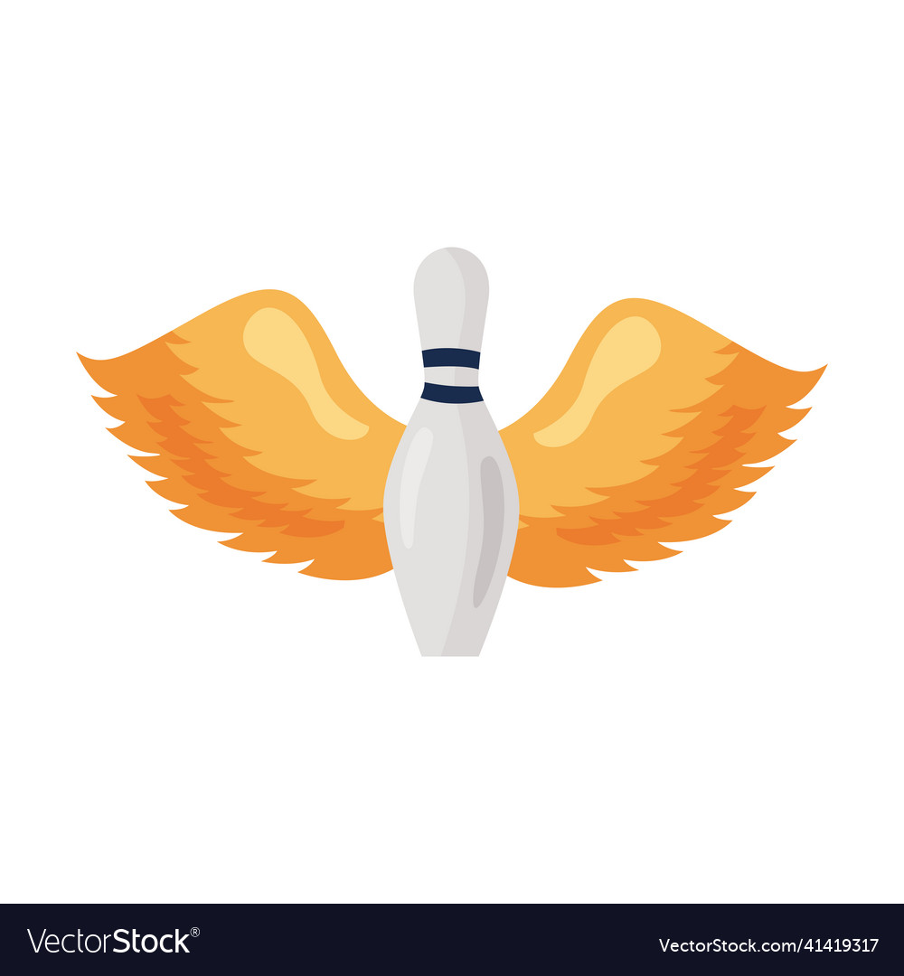 Bowling pine with wings Royalty Free Vector Image