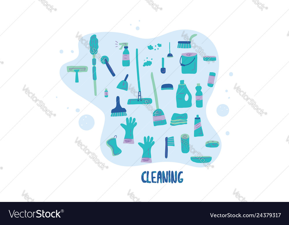 Cleaning tools set of equipment