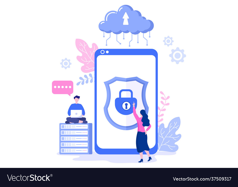 Data cloud private to access hosting or database vector image Data cloud private to access hosting or database