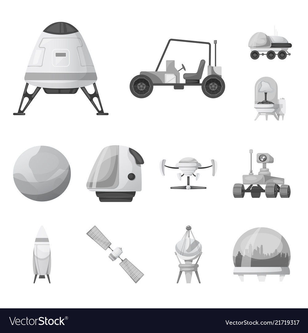Design of mars and space symbol set vector image Design of mars and space symbol set