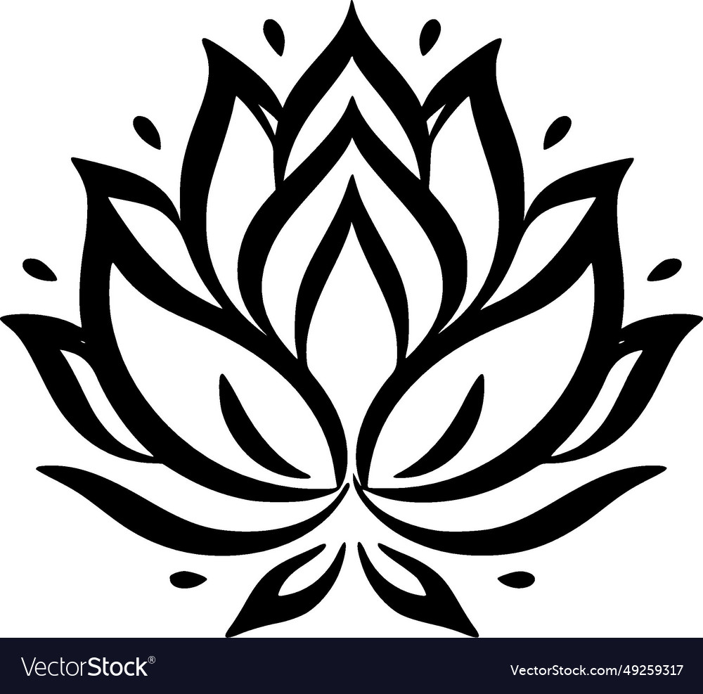 Flower - black and white Royalty Free Vector Image