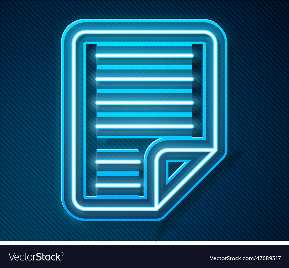 Glowing neon line file document icon isolated vector image Glowing neon line file document icon isolated