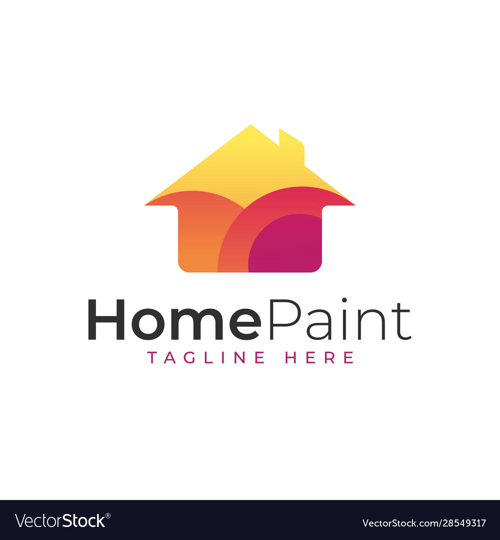 Home paint logo Royalty Free Vector Image - VectorStock