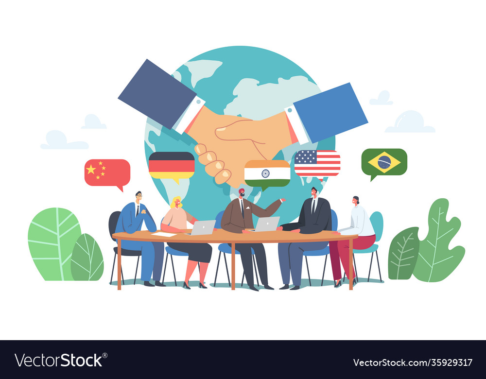 international-negotiations-diplomacy-political-vector-image