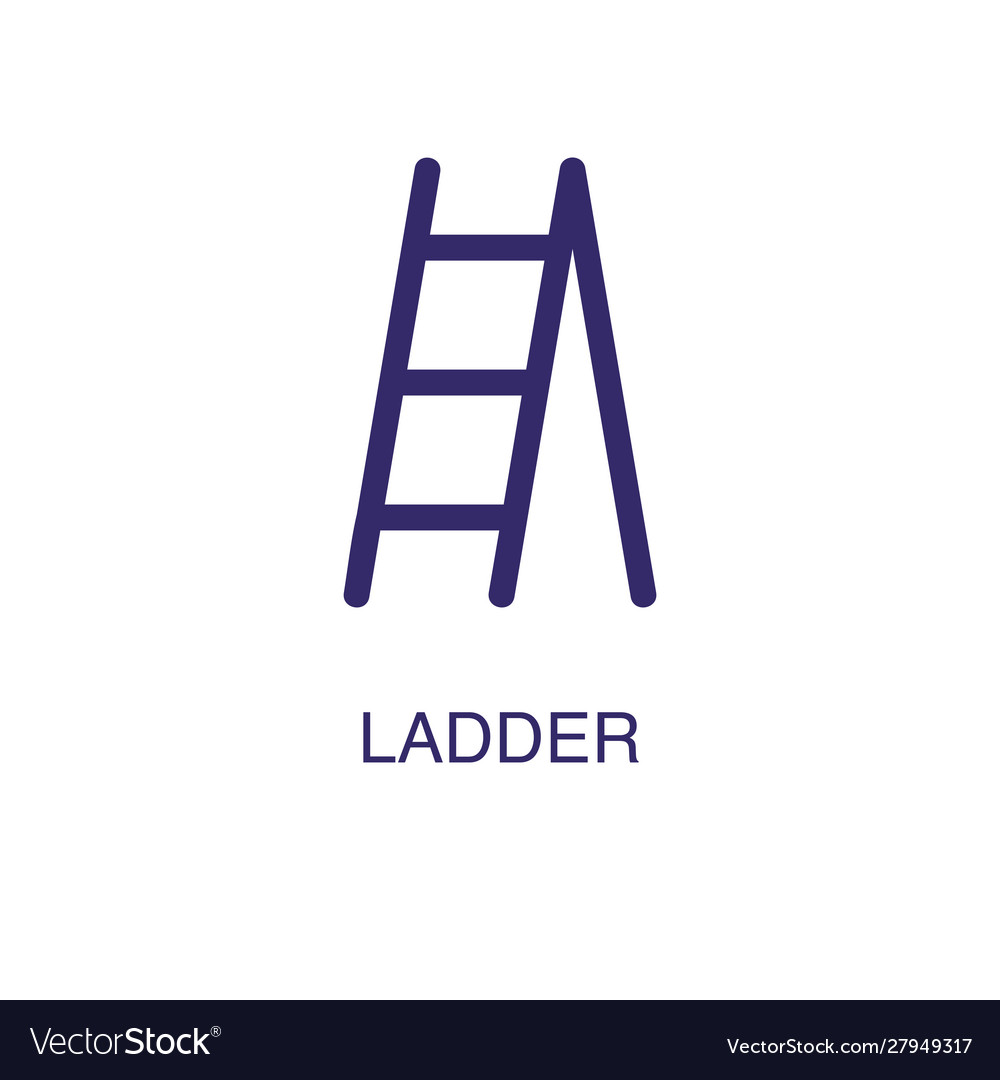 Ladder element in flat simple style on white
