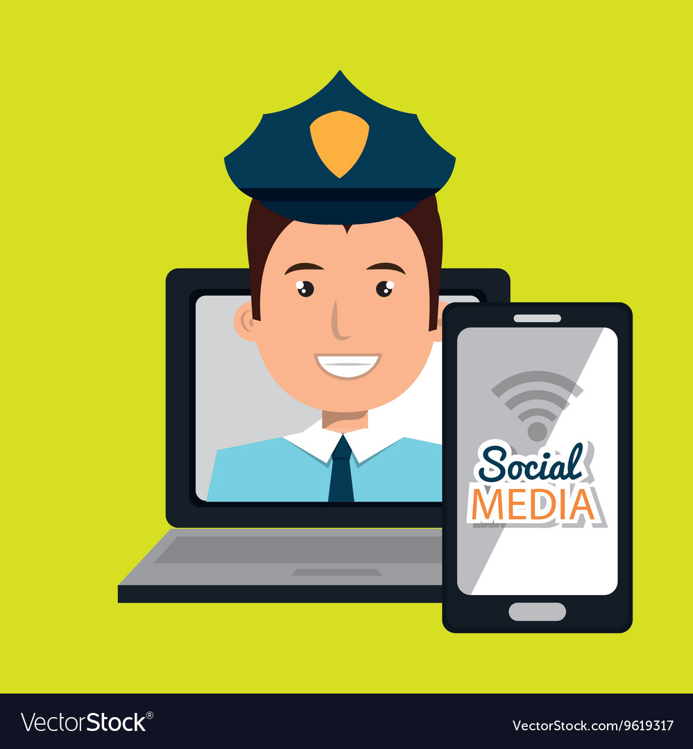 Laptop user with social networking smartphone