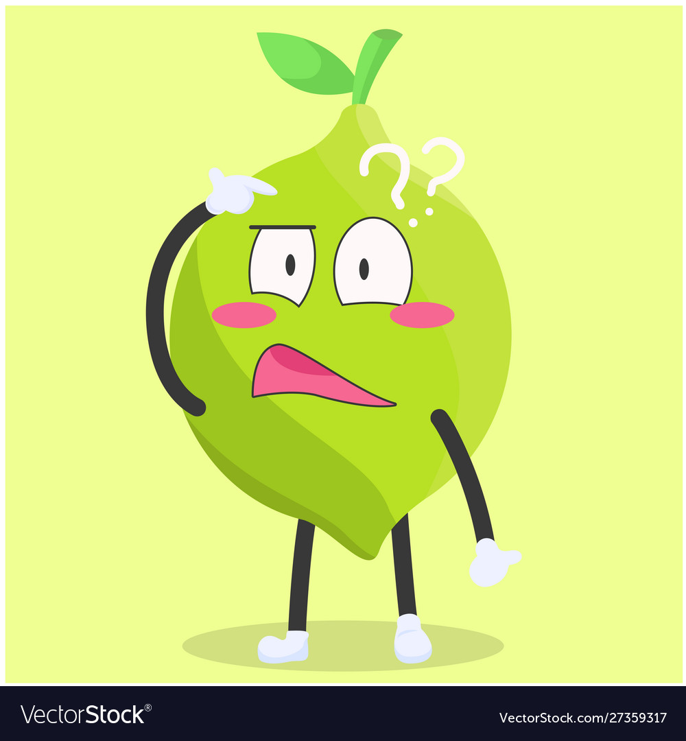 Lemon character with a confused expression Vector Image Lemon character with a confused expression