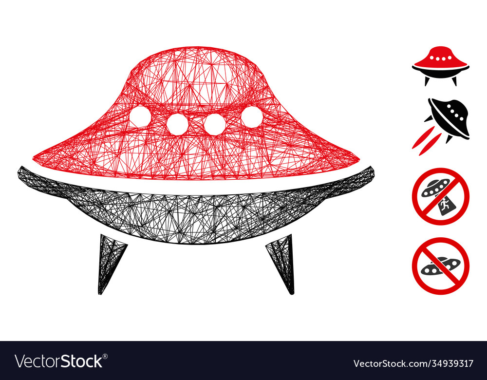 Linear alien spaceship mesh