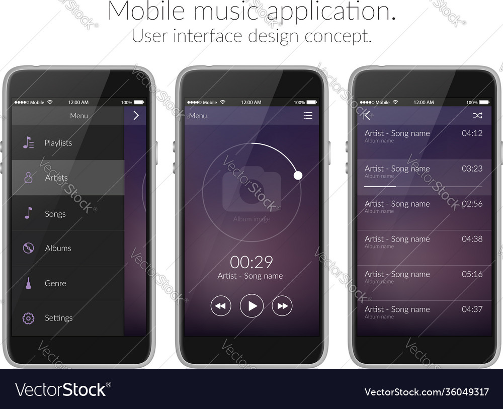 Mobile application design concept vector image Mobile application design concept