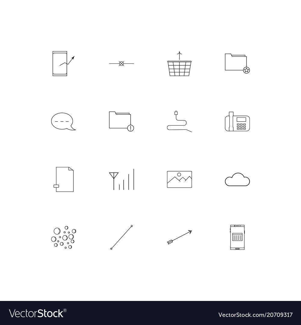 Network and database simple linear icons set