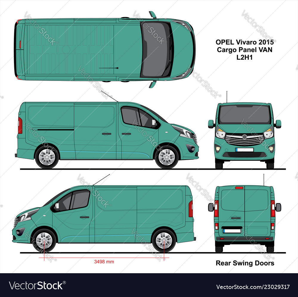 Opel vivaro cargo panel van l2h1 2015 Royalty Free Vector