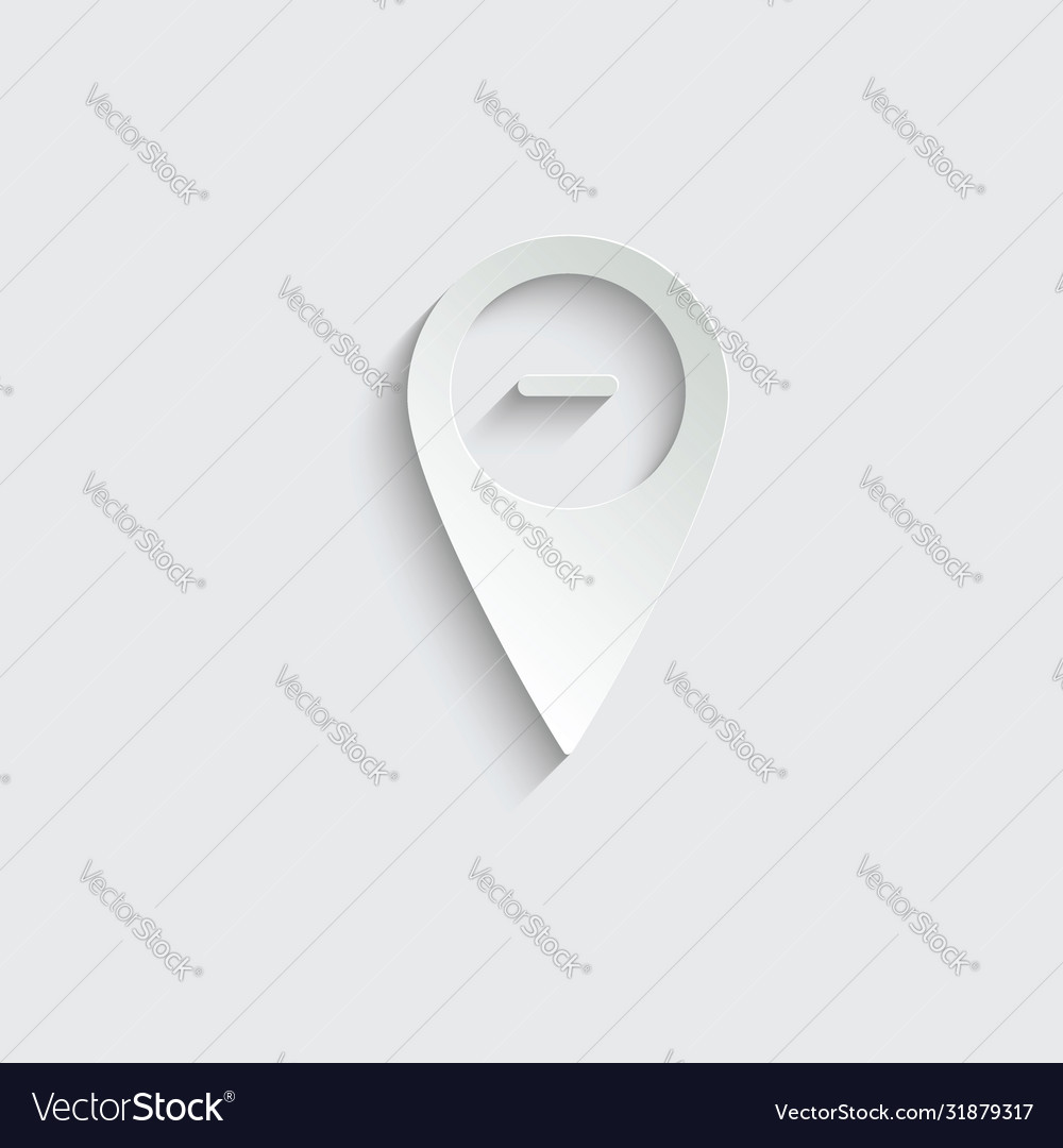 Paper map pointer iocn with minus sign
