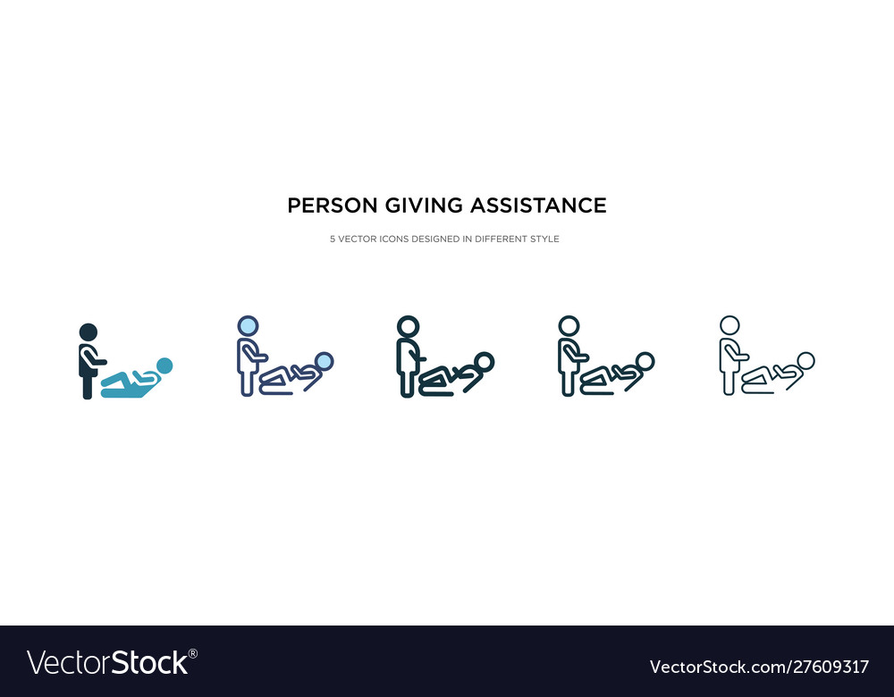 Person giving assistance icon in different style