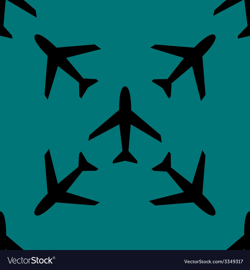 Plane web icon flat design seamless pattern
