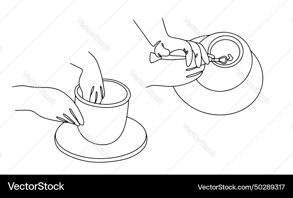 Potter hands clay sculpt job Royalty Free Vector Image