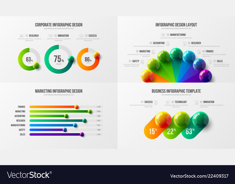 Radial bar marketing analytics presentation