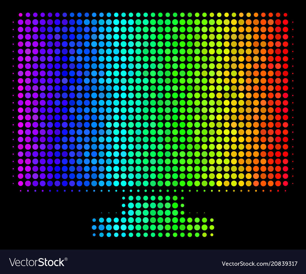 Rainbow colored pixel computer display icon