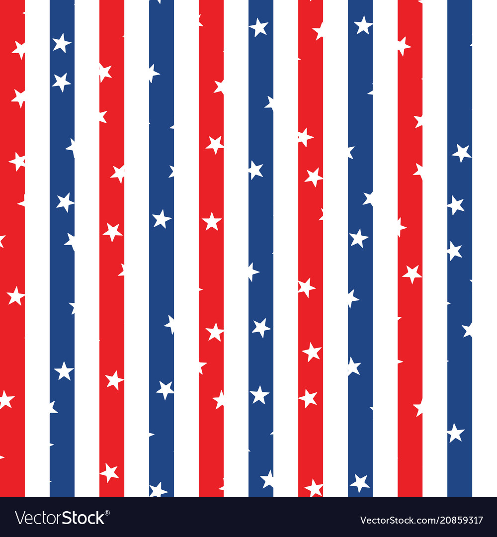 Seamless pattern with red and blue stars Vector Image