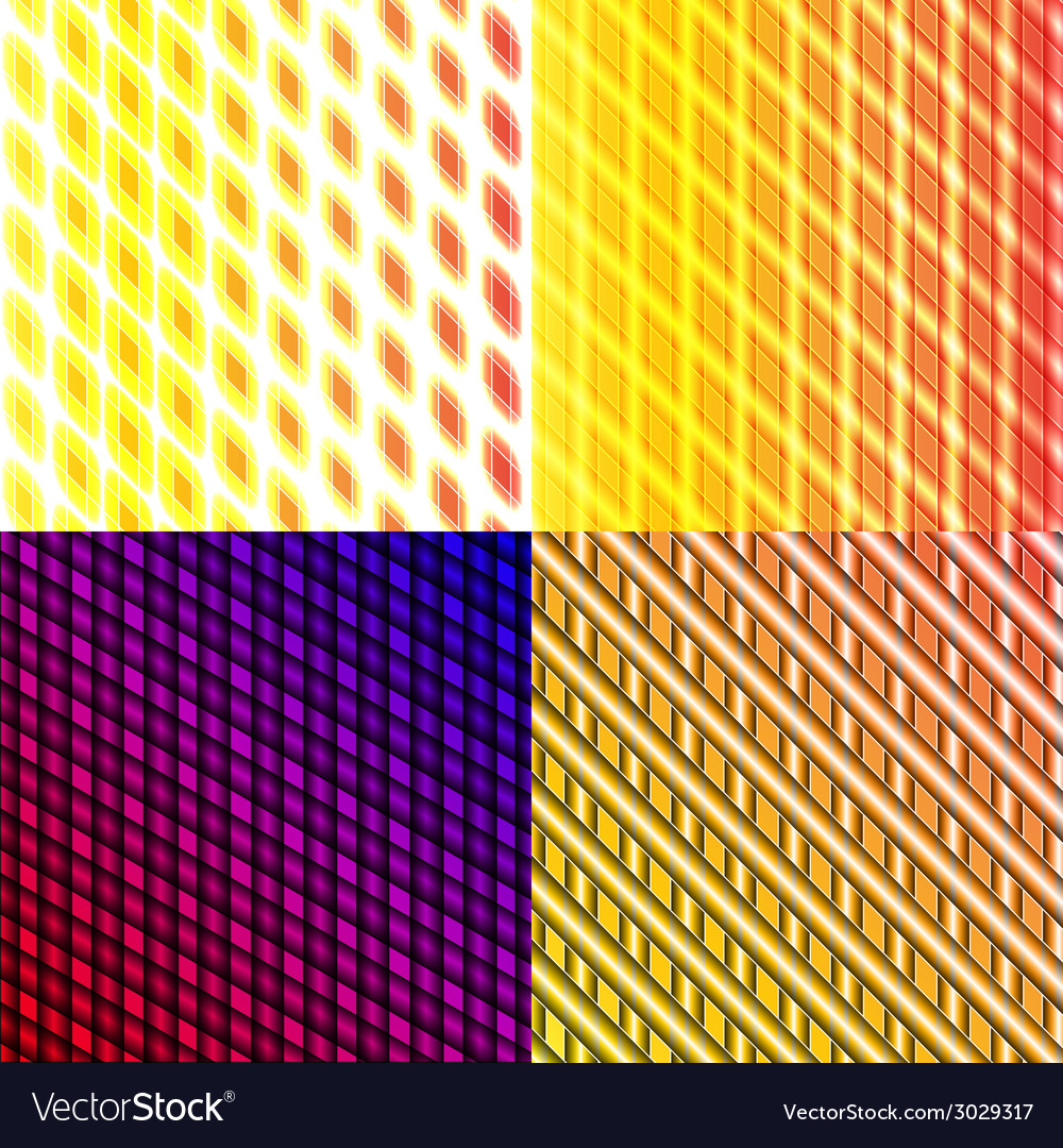 Set of stylized abstract background glowing lines