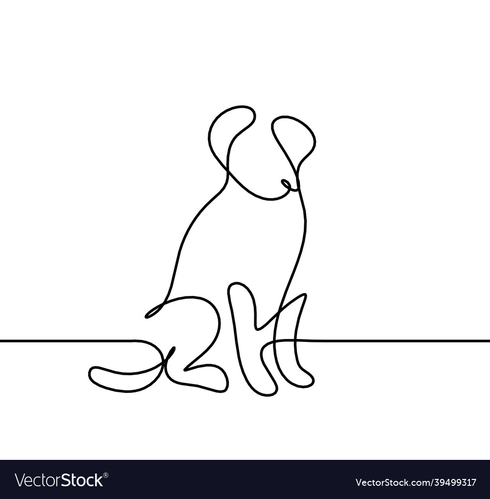 Silhouette of abstract dog as line drawing