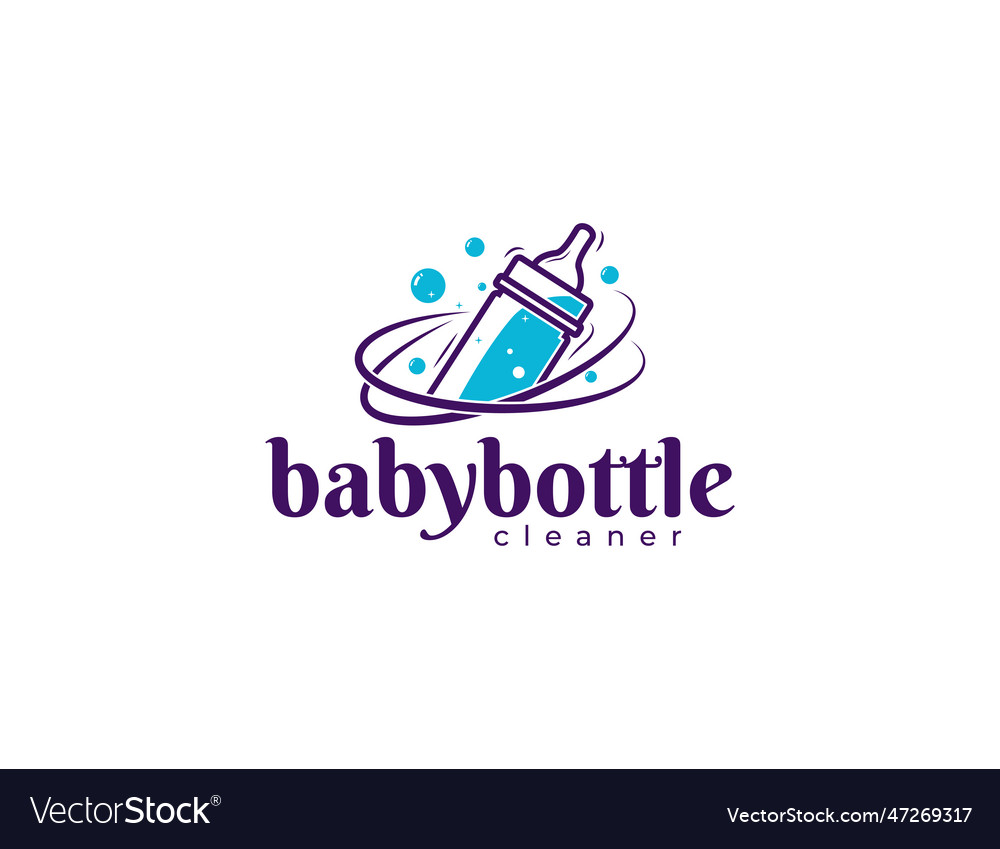 Toddler baby bottle cleaning service logo design