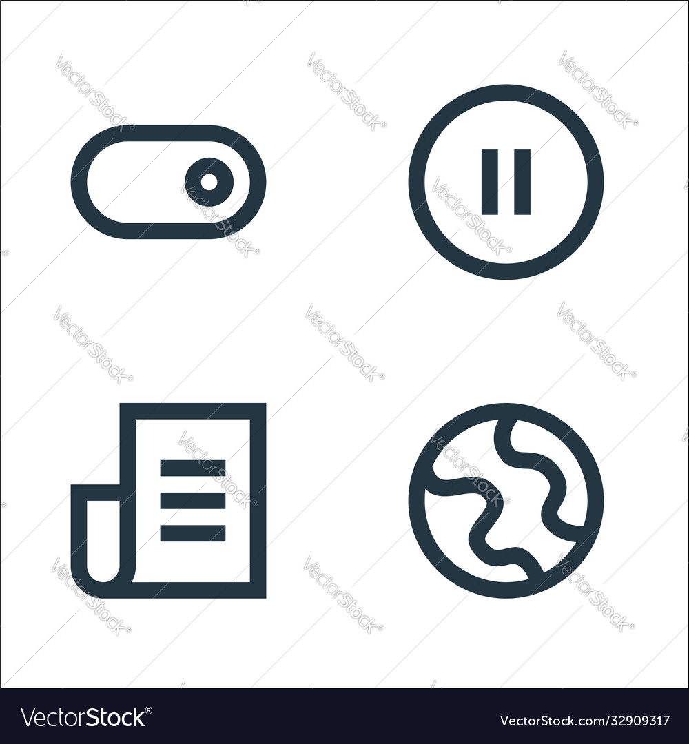 User interface line icons linear set quality vector image User interface line icons linear set quality