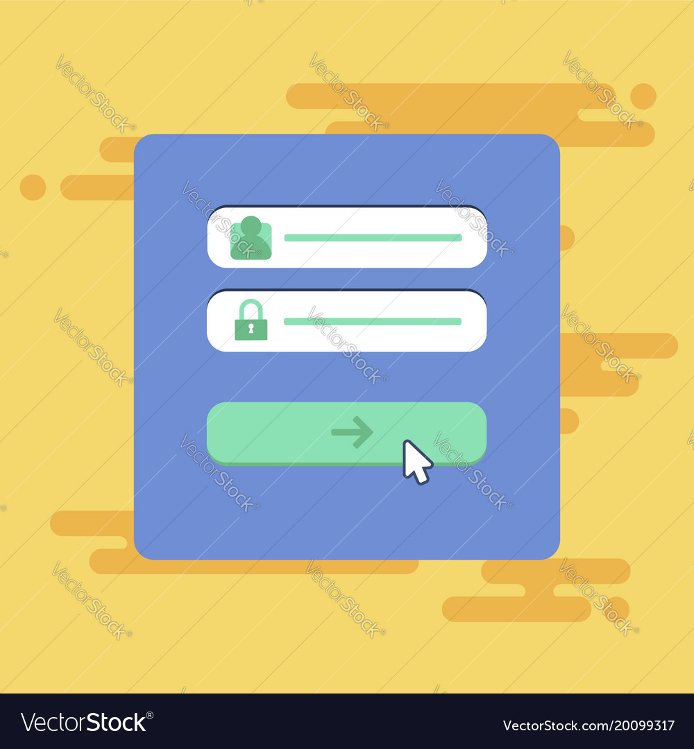 Web template of computer login form