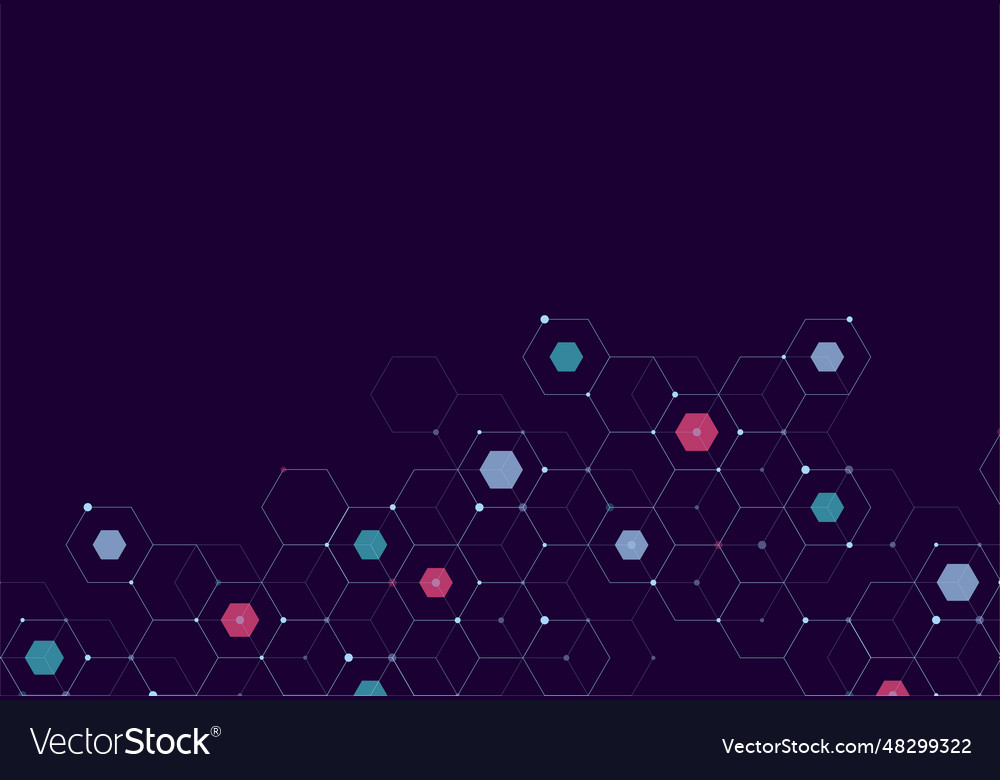 Abstract hexagonal molecular structures vector image Abstract hexagonal molecular structures