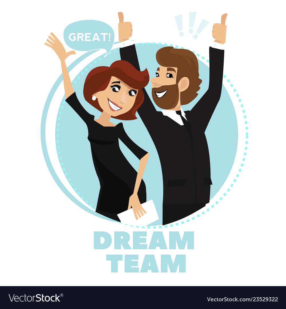 Business characters dream team Royalty Free Vector Image