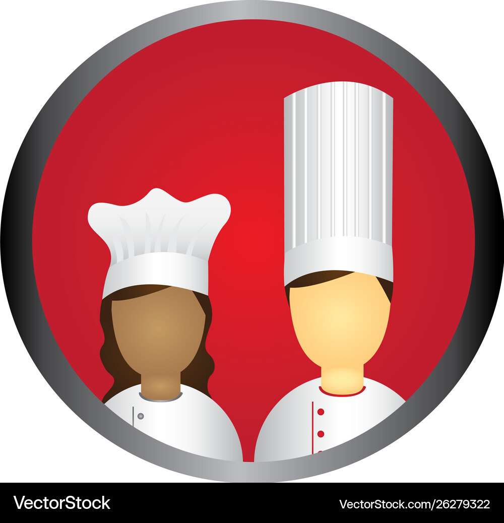 Chef icon circle isolated over white background Vector Image