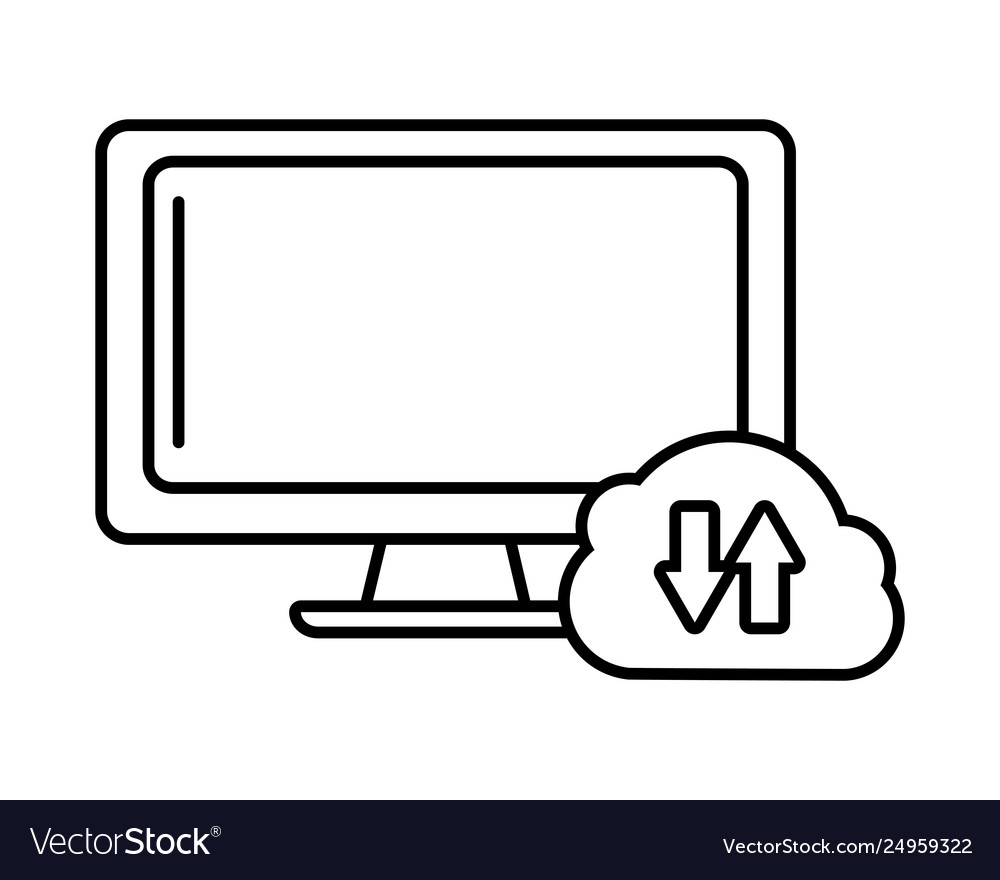 Computer cloud storage Royalty Free Vector Image