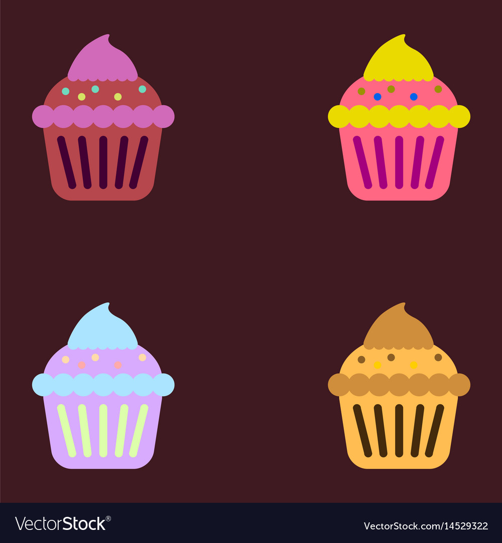 Cupcake collection Royalty Free Vector Image - VectorStock