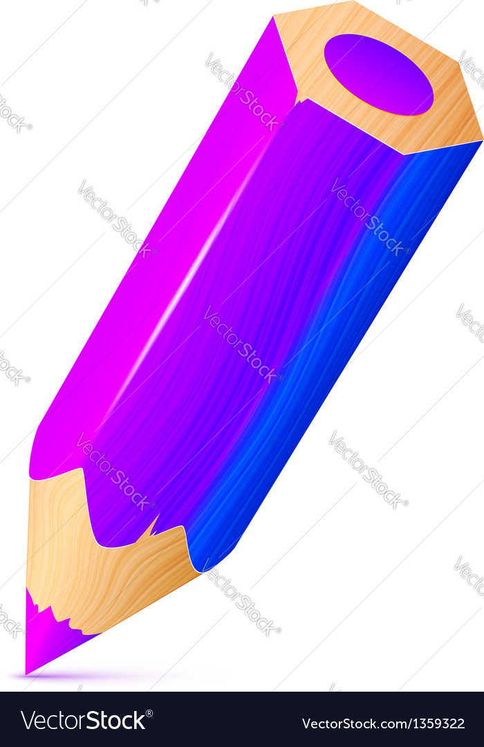 Cute violet wooden little pencil Royalty Free Vector Image