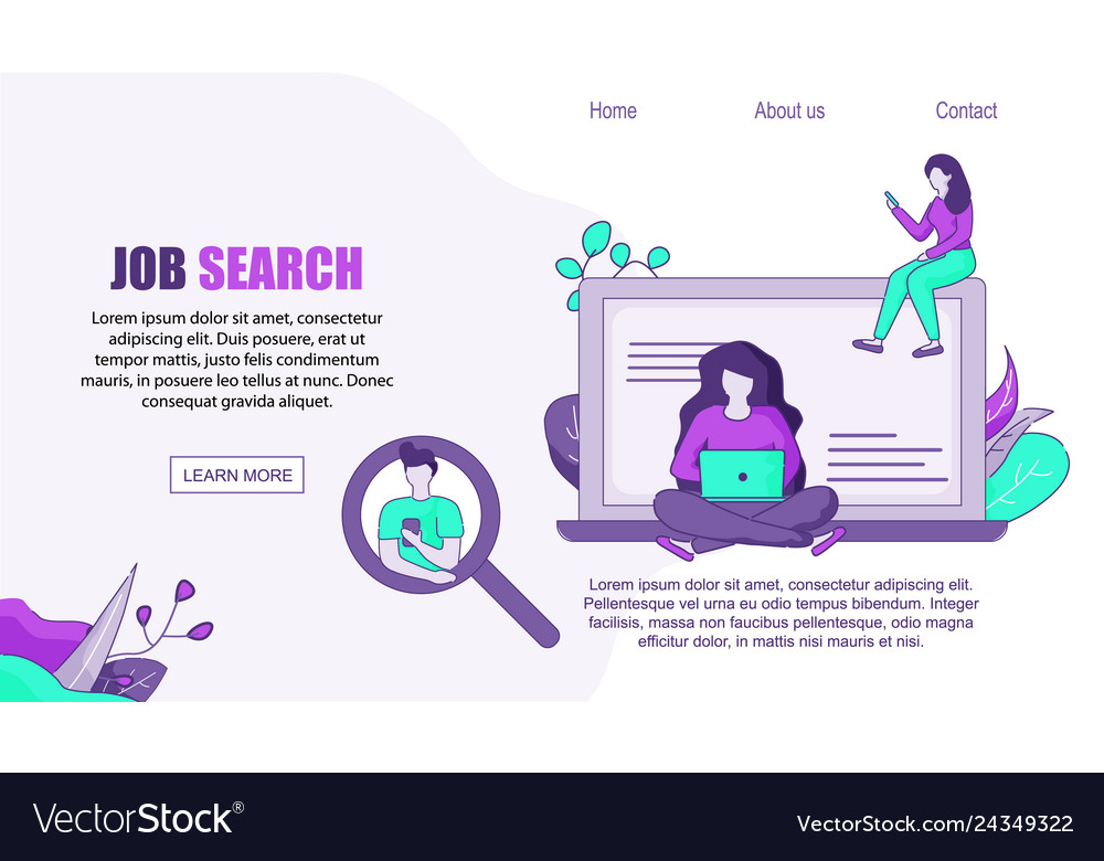 Digital help for job searching on pc mobile Vector Image