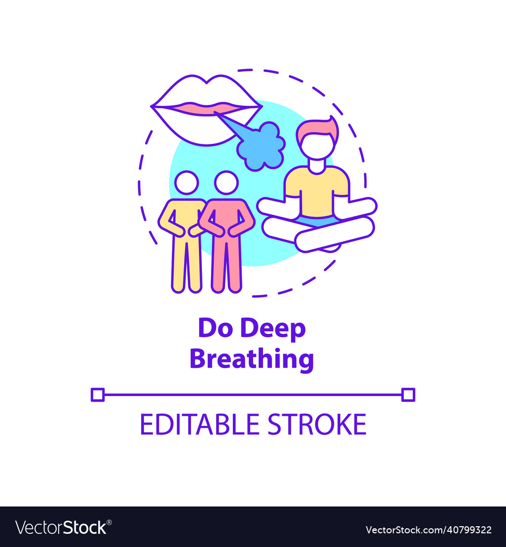 Do deep breathing concept icon Royalty Free Vector Image