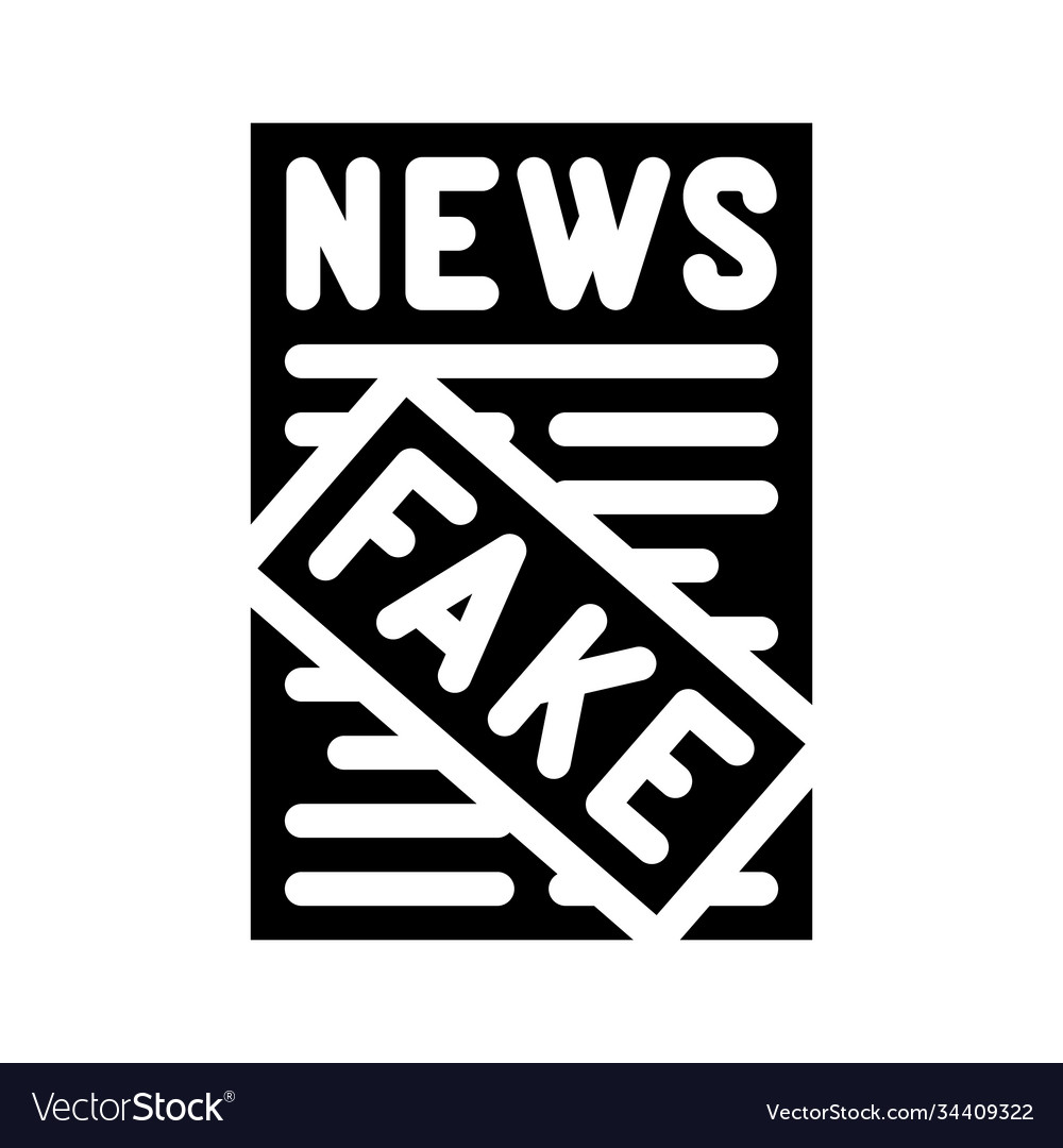 Fake news glyph icon sign Royalty Free Vector Image