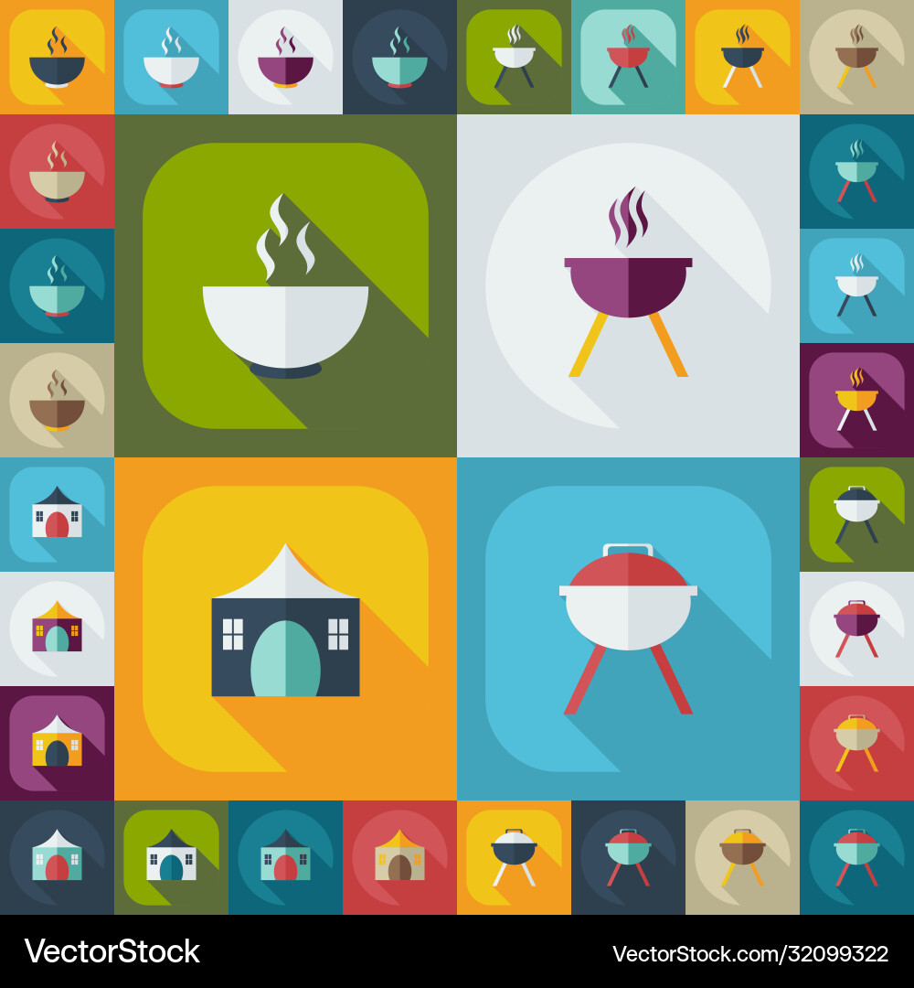 Flat concept set modern design with shadow Vector Image