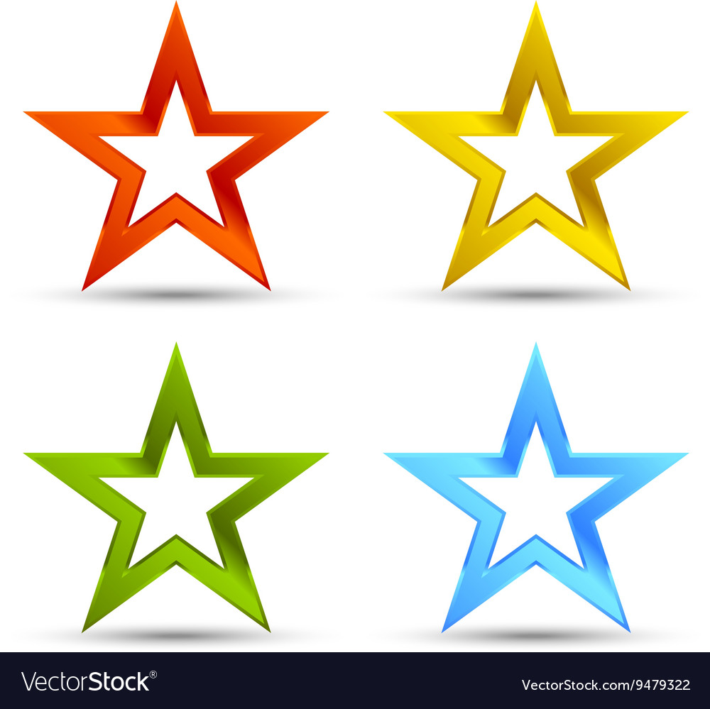 Full color star icons Royalty Free Vector Image