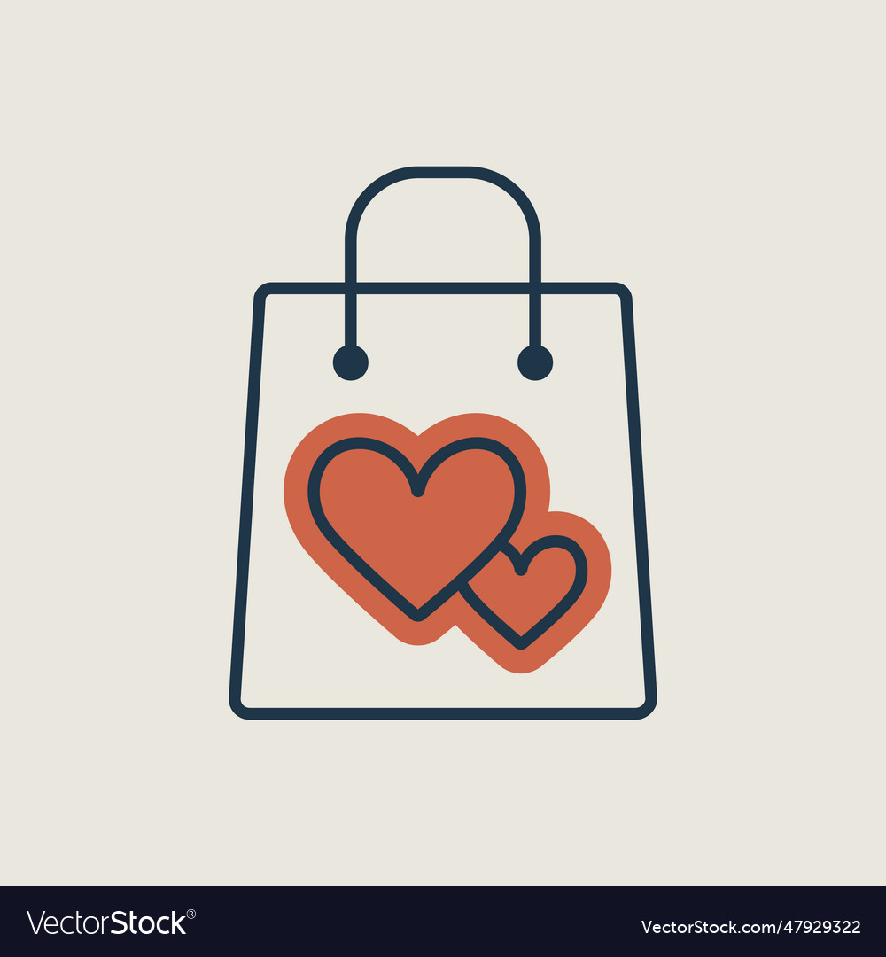 Gist bag with heart isolated icon graph symbol