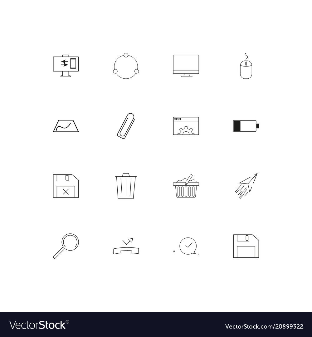 Interface linear thin icons set outlined simple