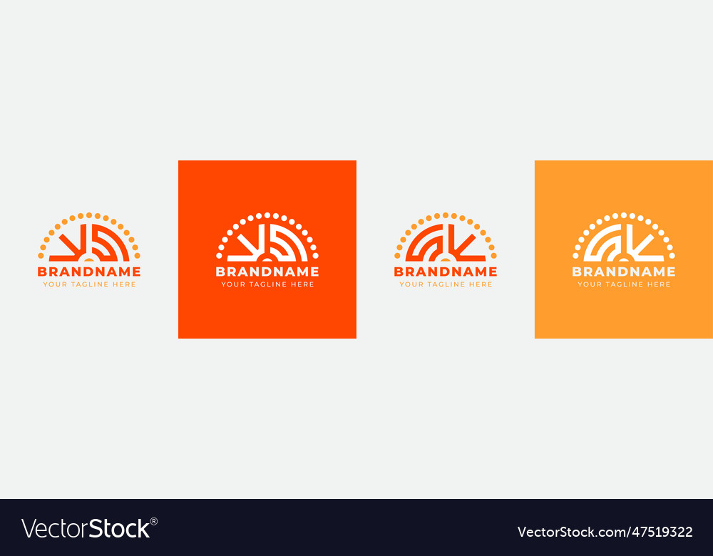 Letter sw and ws sunrise logo set suitable Vector Image