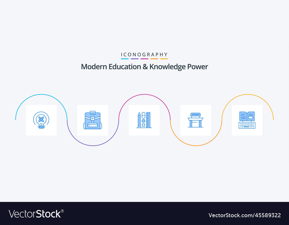 Modern education and knowledge power blue 5 icon