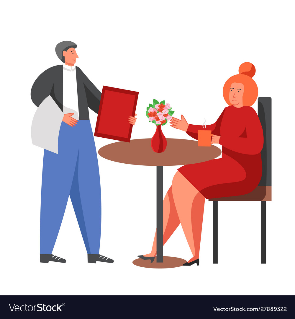 Restaurant business people flat isolated